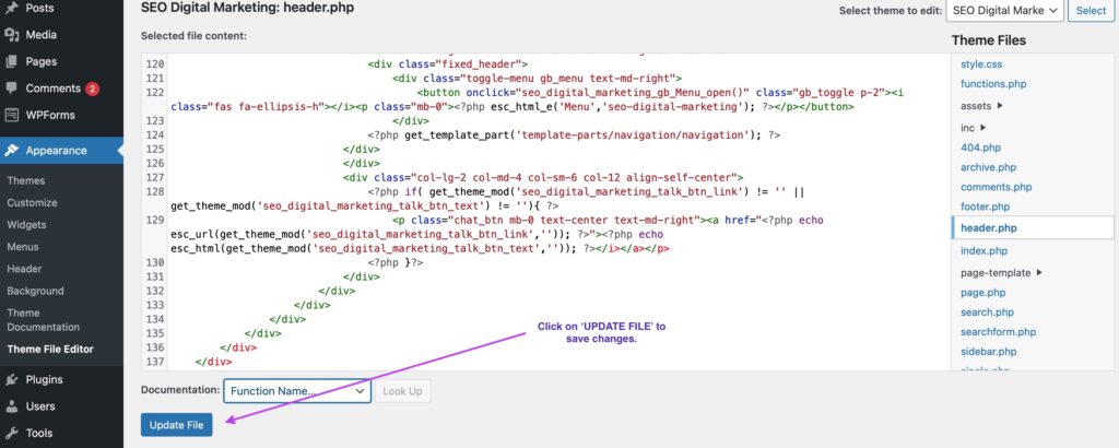 header.php update 